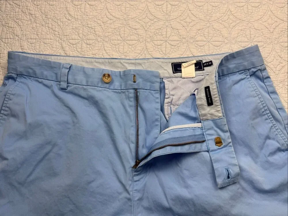 Vineyard Vines Burgee Pants Light Blue Mens Size 38x30